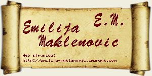 Emilija Maklenović vizit kartica